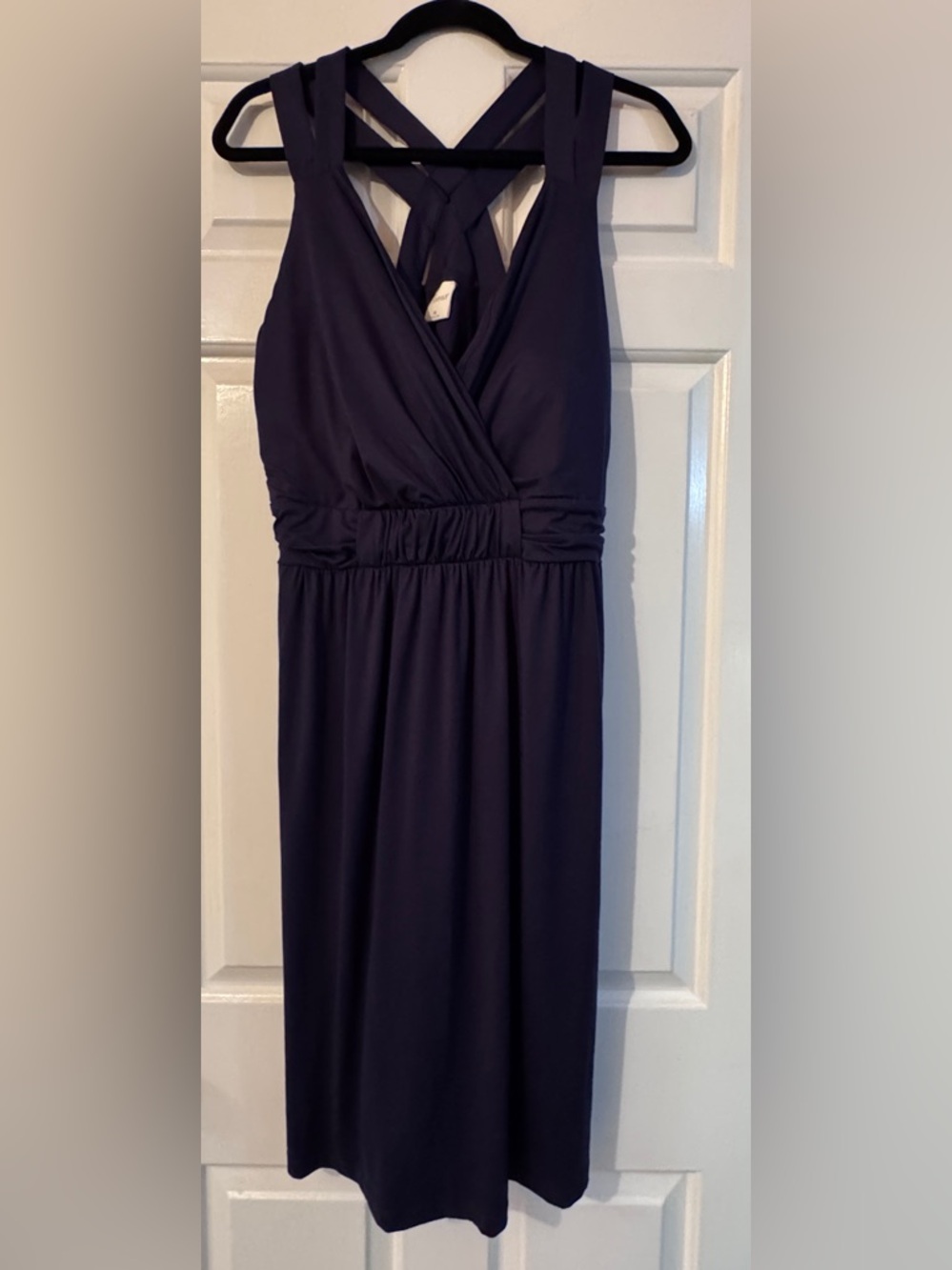 Like New Soma Cross Back Strap Bra Mini Dress in Navy Size XL - Picture 4 of 8